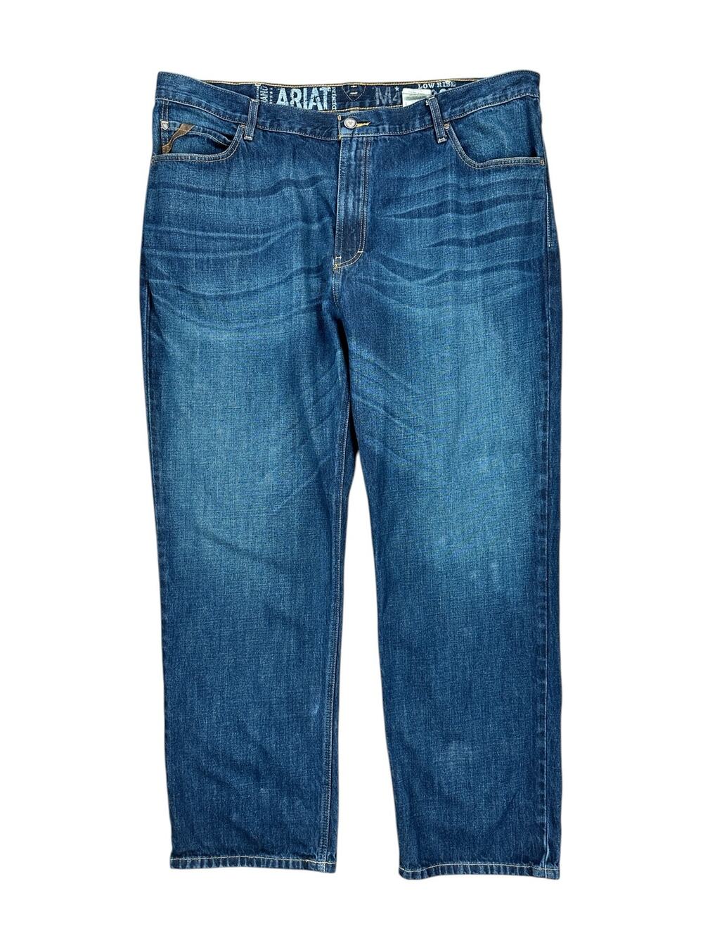 Ariat M4 Legacy Low Rise Boot Cut Roadhouse Jeans Blue — Size 44x32